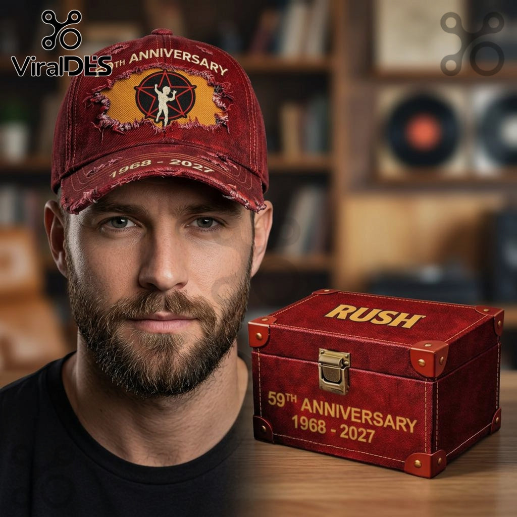 Rush 59th Anniversary 1968-2027 Premium Distressed Baseball Cap