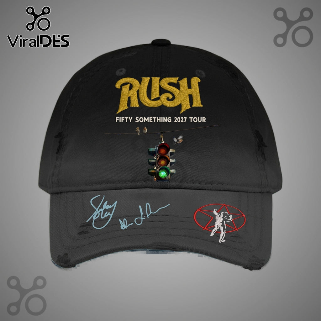 Rush Fifty Something 2027 Tour Autographed Baseball Cap