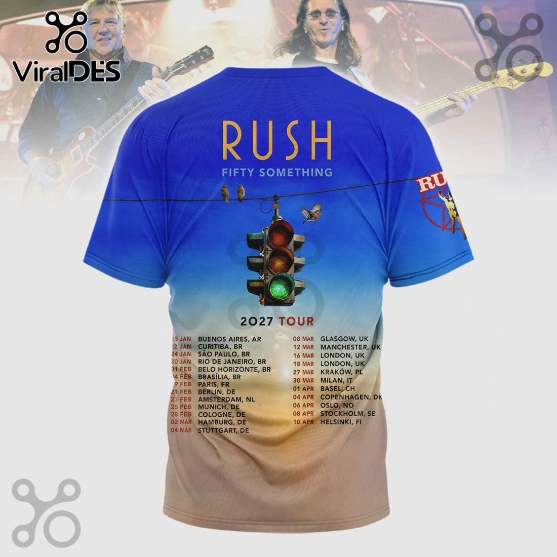 Rush Fifty Something 2027 Tour Premium Graphic Print Shirt