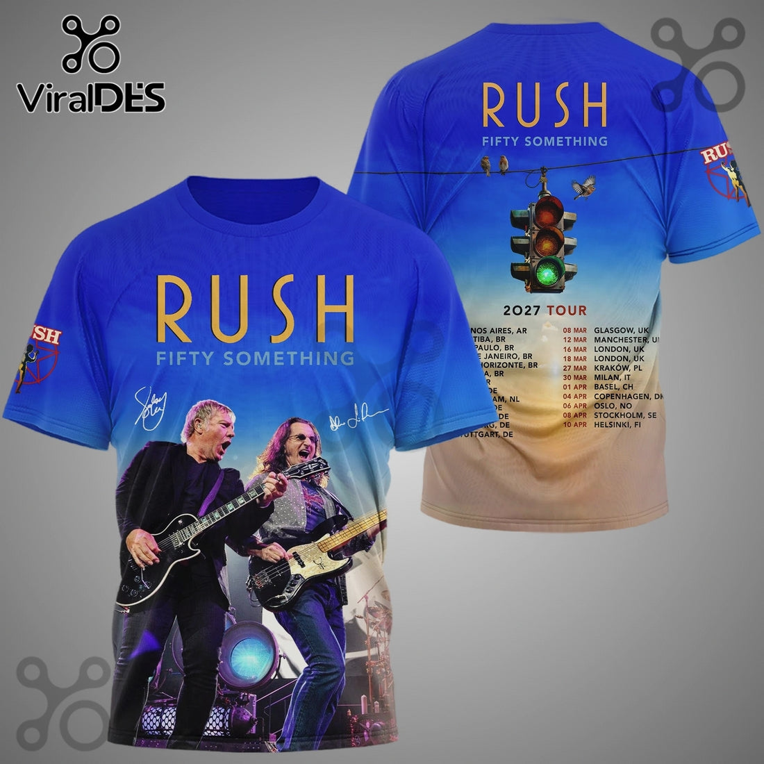 Rush Fifty Something 2027 Tour Rock Band Premium 3D Shirt