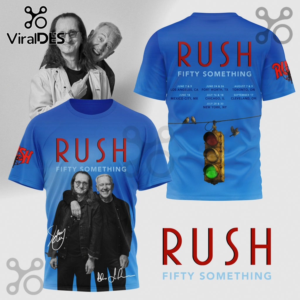 Rush Fifty Something Tour 2024 Dates Premium Graphic Band Tee Shirt