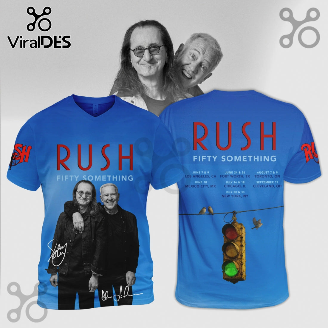 Rush Fifty Something Tour 2024 Dates Premium Graphic Band Tee Shirt
