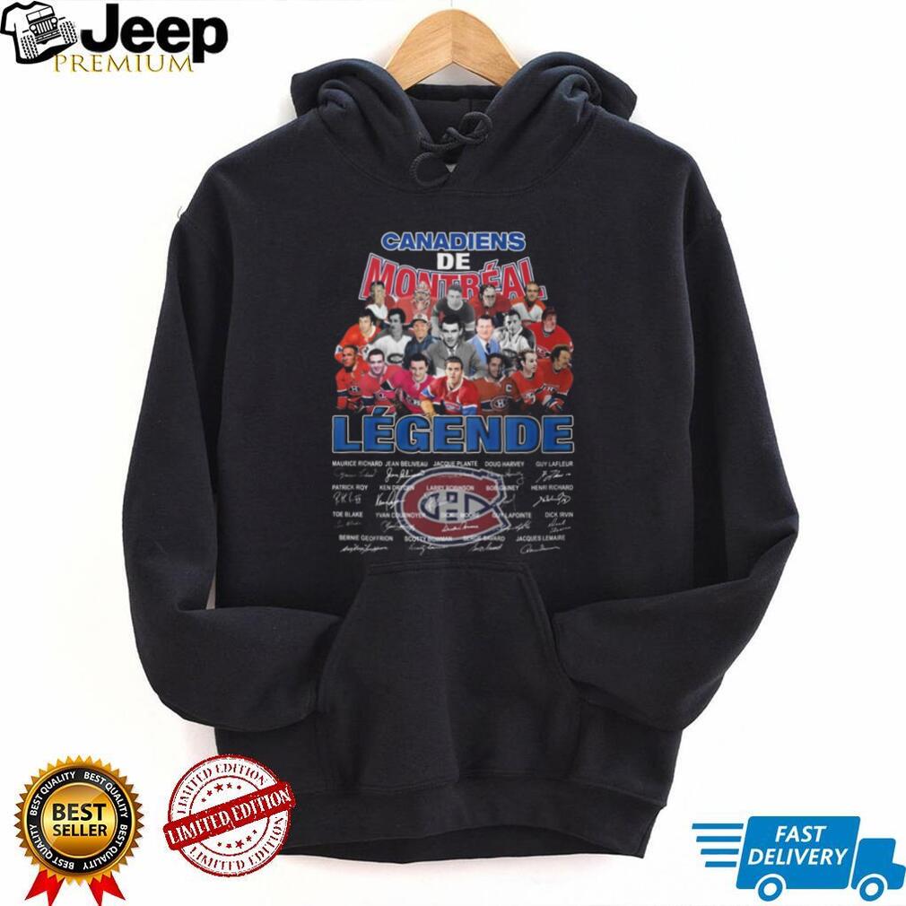 Canadiens De Montréal Légende All Time Greats Team Signatures Hockey T Shirt