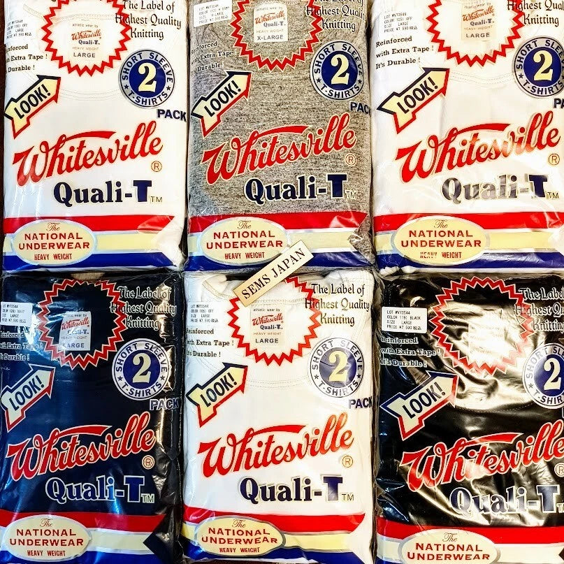 WHITESVILLE WV73544 2-Pack T-Shirt White Black Navy Gray Toyo Enterprise Japan