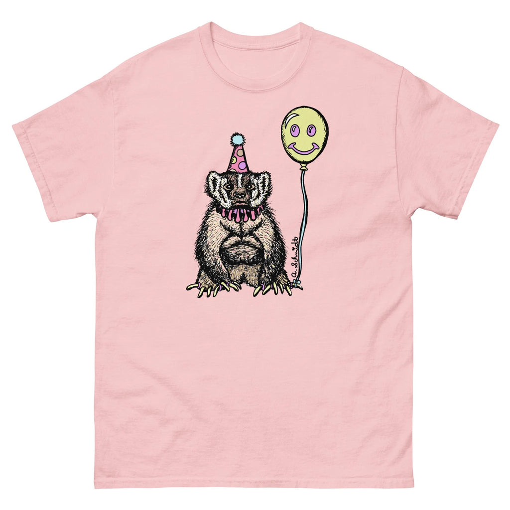 Clown Badger Funny Cute Whimsical Pastel Original Art Unisex classic tee