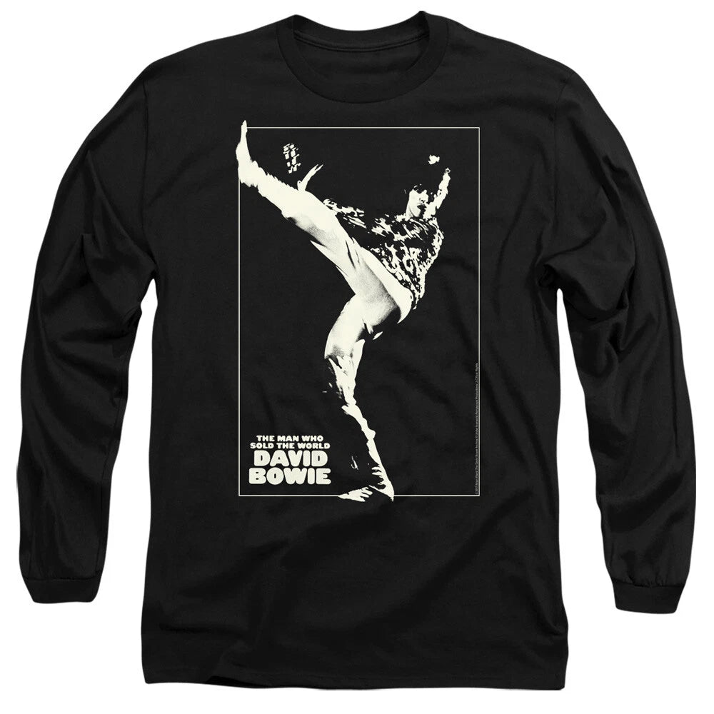 David Bowie The Man Cover Mens Long Sleeve T-Shirt, Black