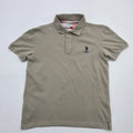 U.S. Polo Assn Men Tan Slim Polo Shirt Size M Cotton Pique Logo Collared