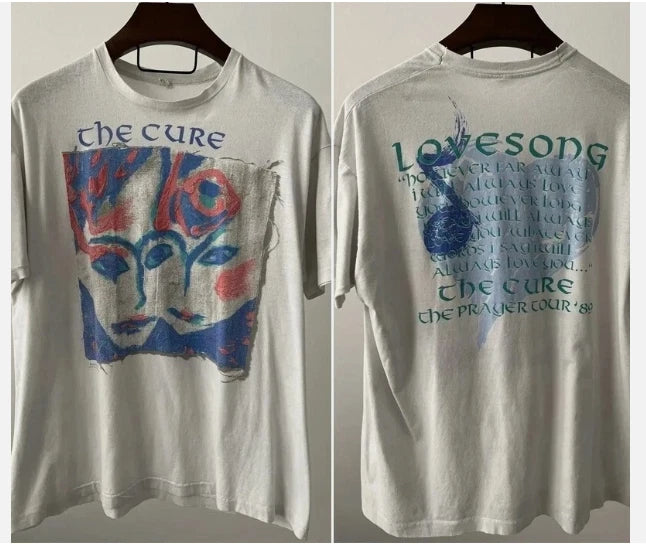 The Cure 1989 Lovesong Shirt Reprint 2 side White short sleeve T shirt S-5XL