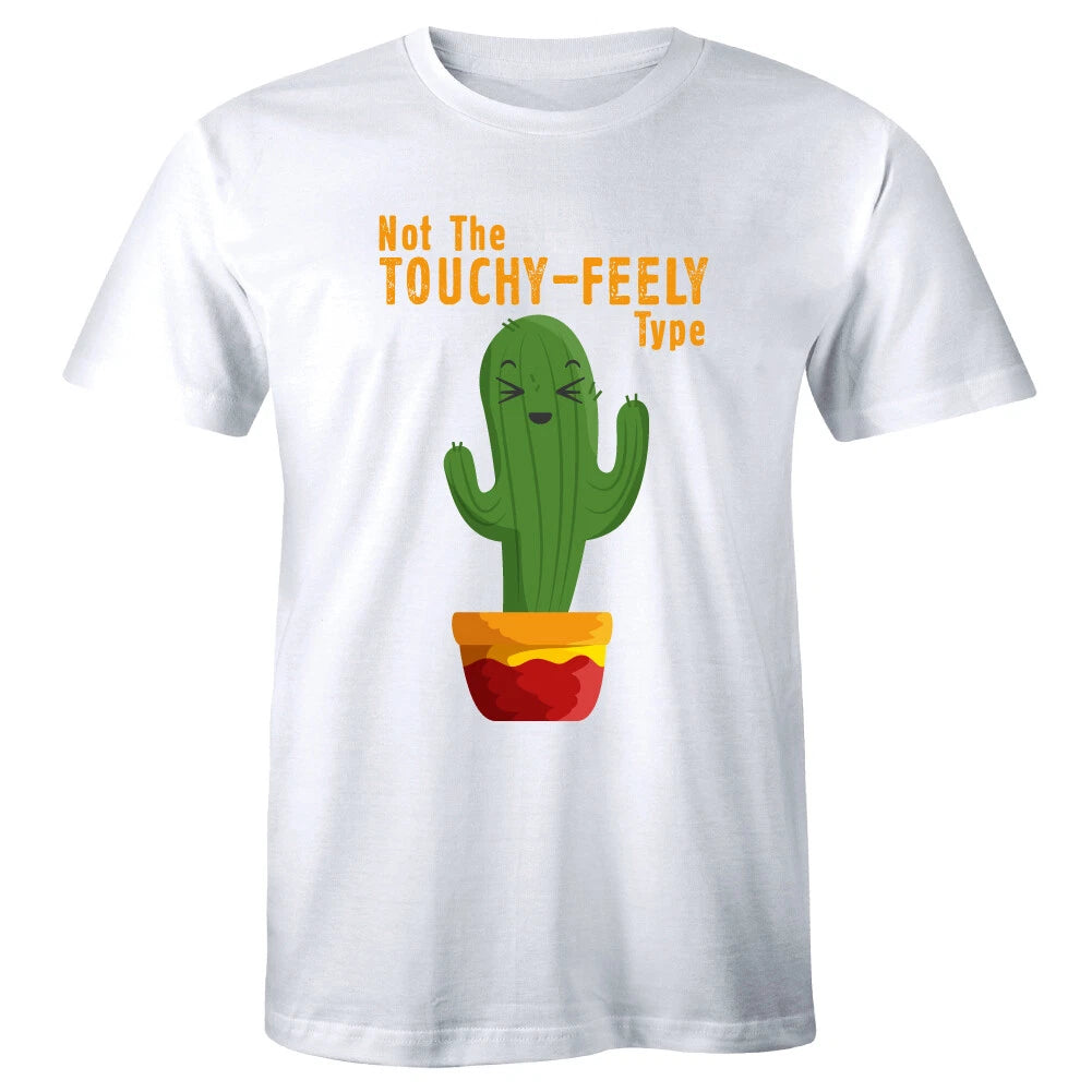 Not The Touchy Feely Type Funny Men's T-Shirt Cactus Succulent Shirt