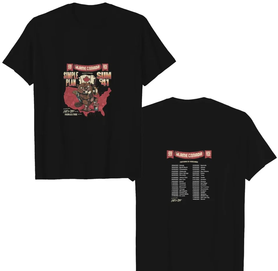 Sum 41 & Simple Plan The Blame Canada Tour 2022 Shirt Heavyweight T-shirt Men's
