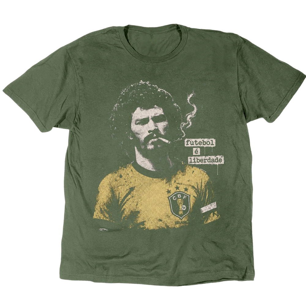 Vintage Doctor Sócrates Futebol é Liberdade T-Shirt Unisex Tee S-5XL