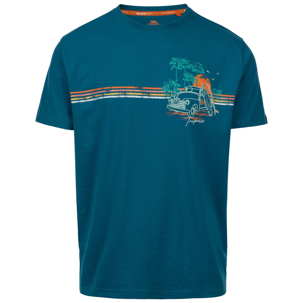 Trespass Men's Casual Short Sleeves Round Neck Print On Chest T-Shirt - Zama