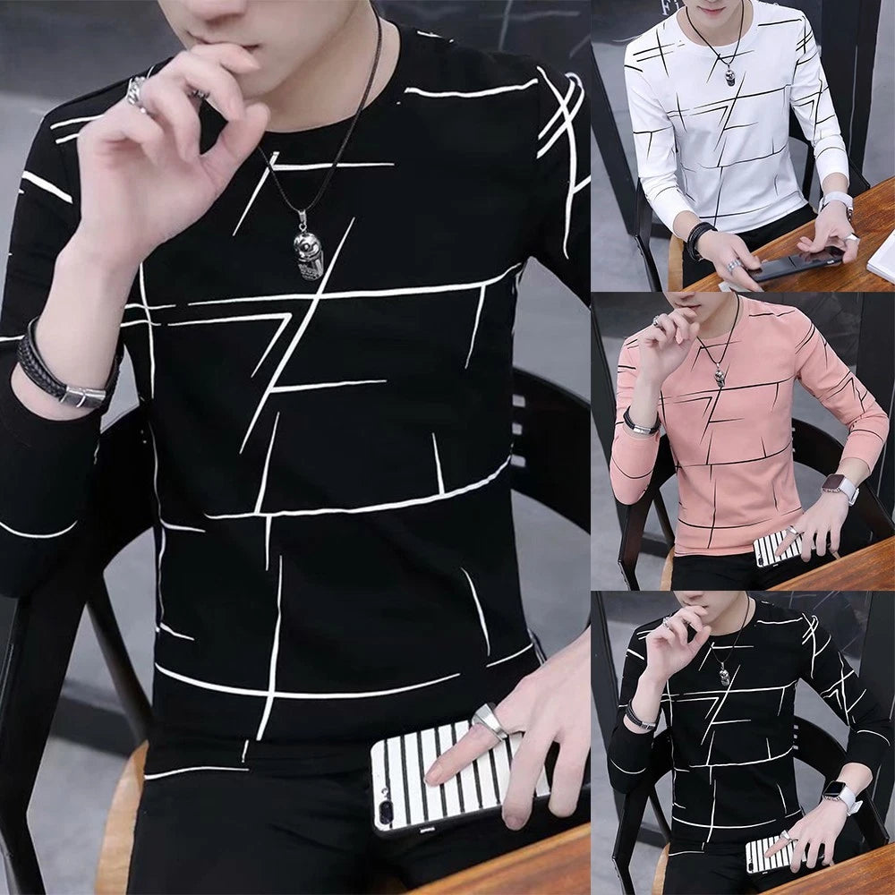 Streetwear Men T-Shirt Blouse Slim Fit Spring Clothing Summer T Print Tops