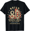 Built 80 Years Ago Funny 80th Birthday USA Flag Gift Unisex T-Shirt