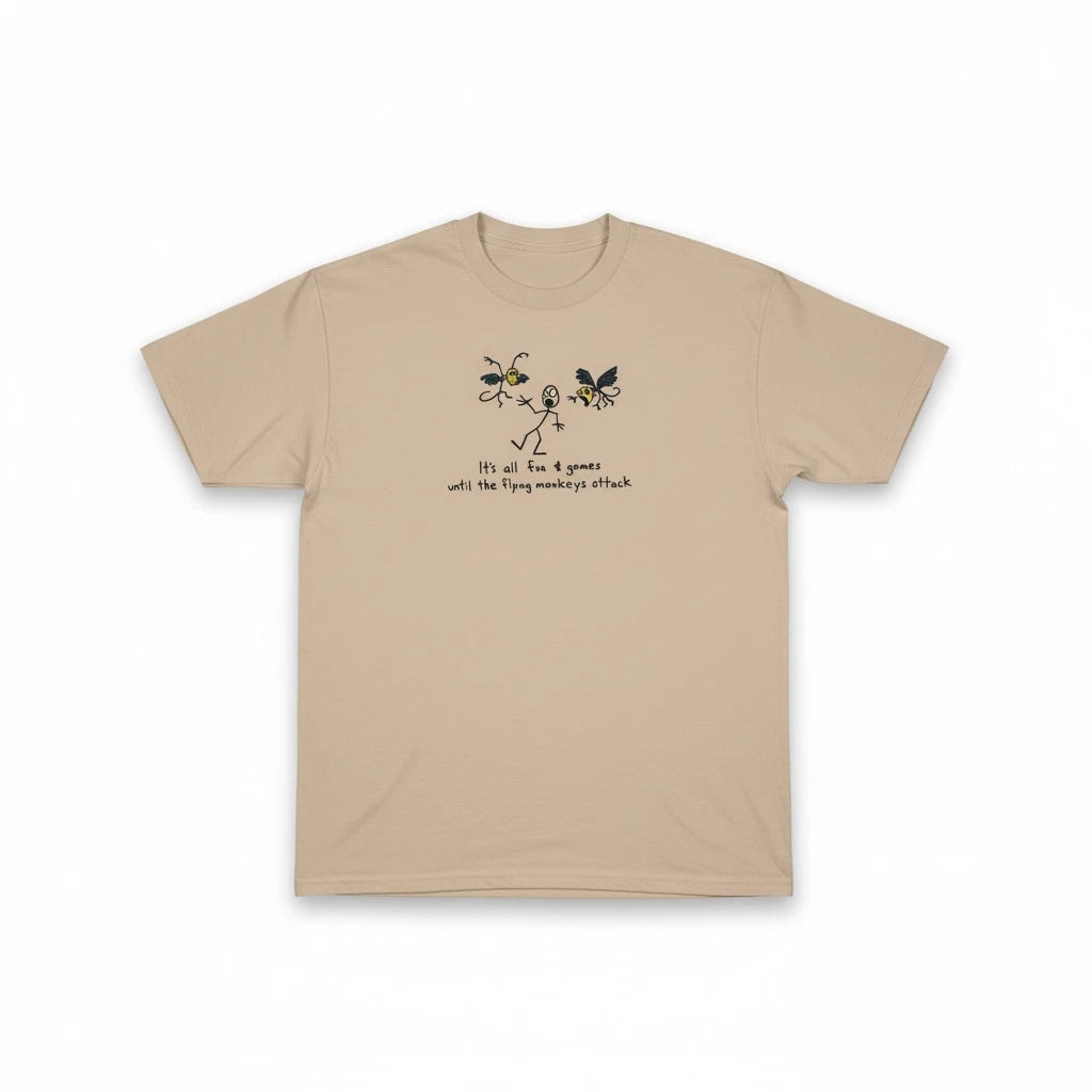 Flying Monkeys T-Shirt 2XL Beige It’s all fun & Games!!