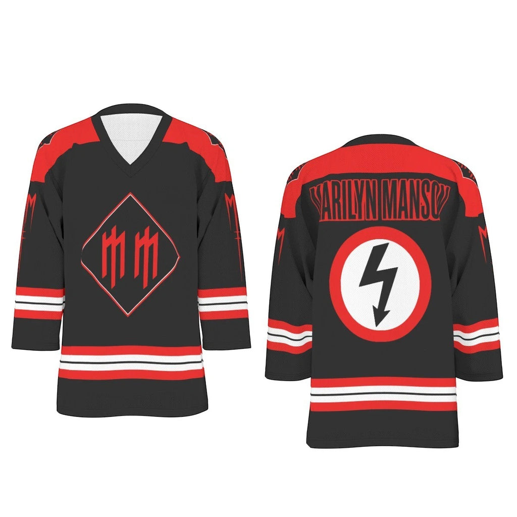 Marilyn Manson Unisex V-neck Hockey Jersey
