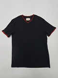 Lee Cooper Men's Black Ringer V-Neck T-Shirt Size S Cotton