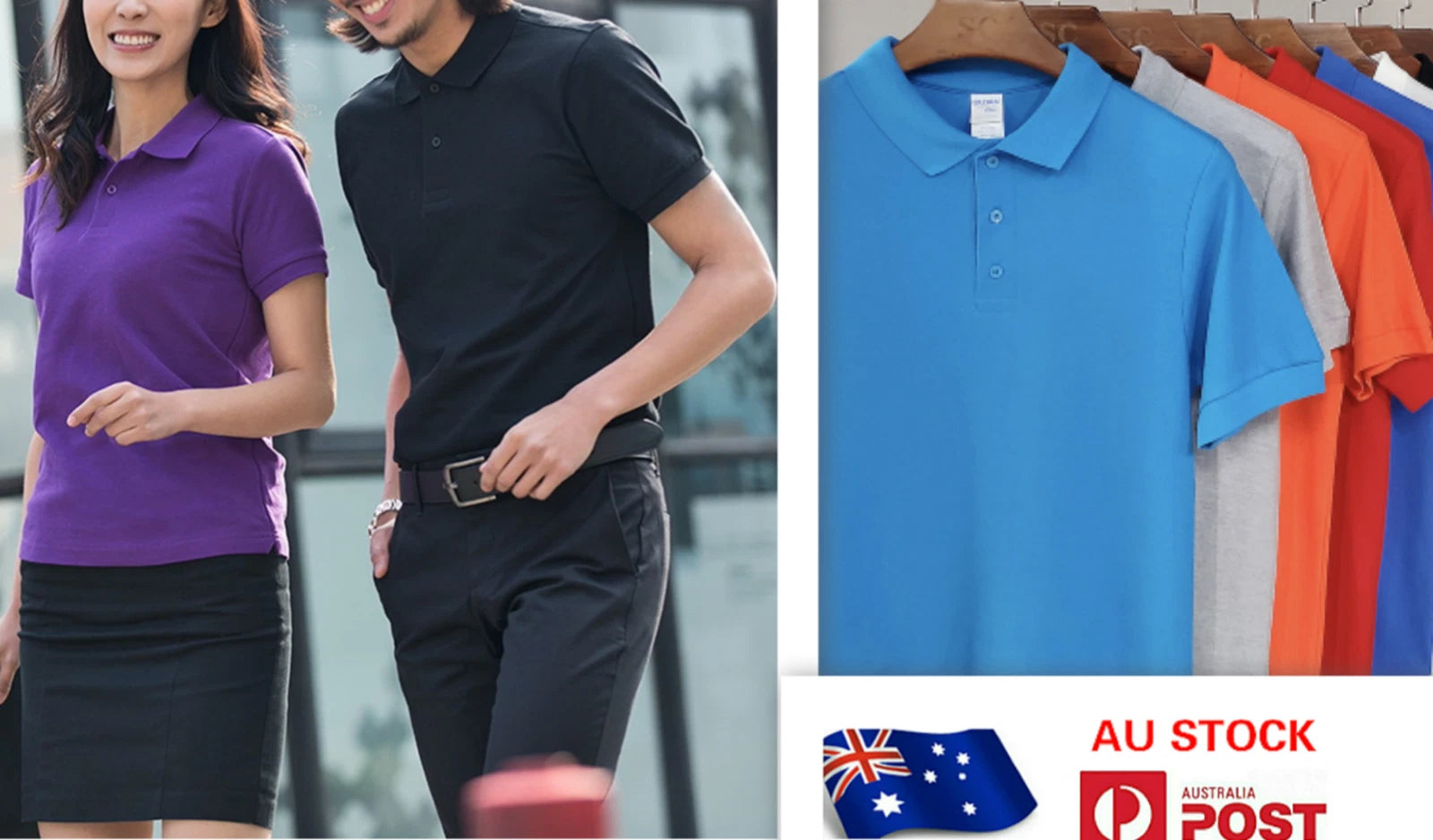 AU Seller Men's Adults 100% Cotton Plain Basic Golf Polo Lapel T-Shirt  mt004