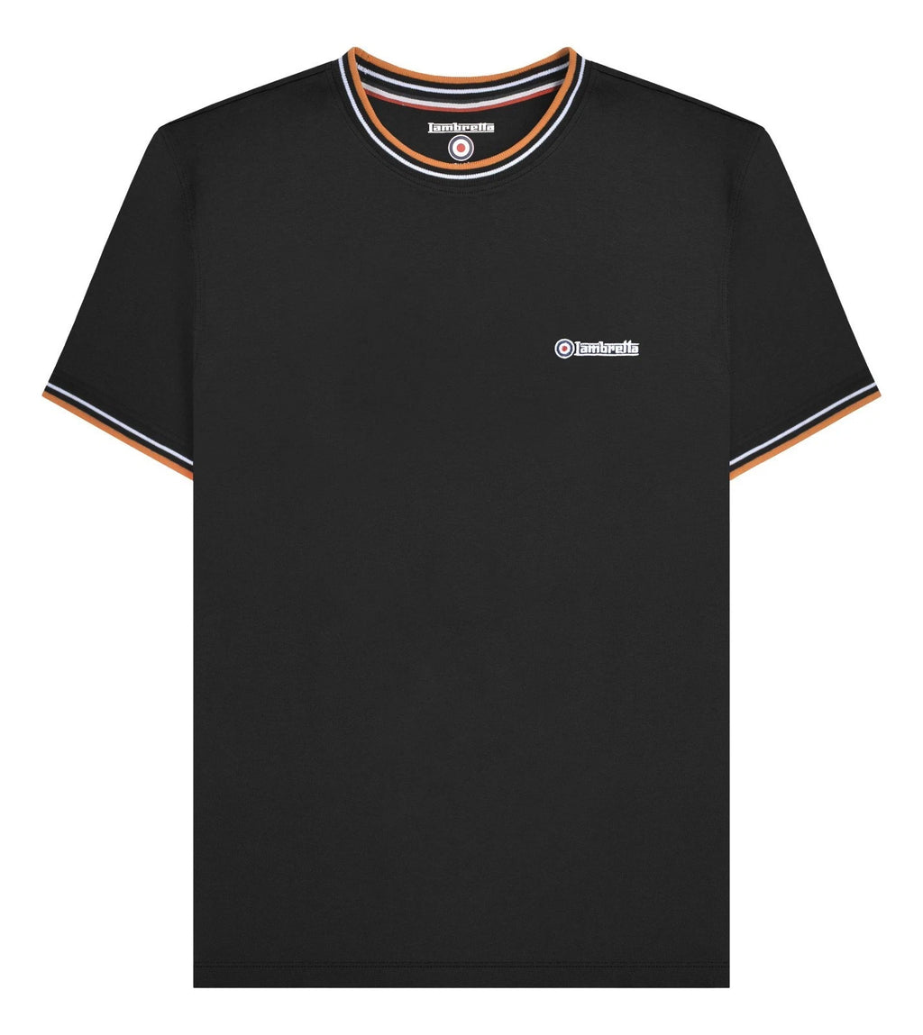 Lambretta Mens Twin Tipped Pique Classic Casual Smart T-Shirt