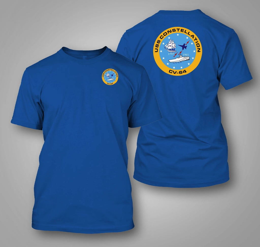 USS Constellation (CV-64) Aircraft Carrier -  Custom front and back tee