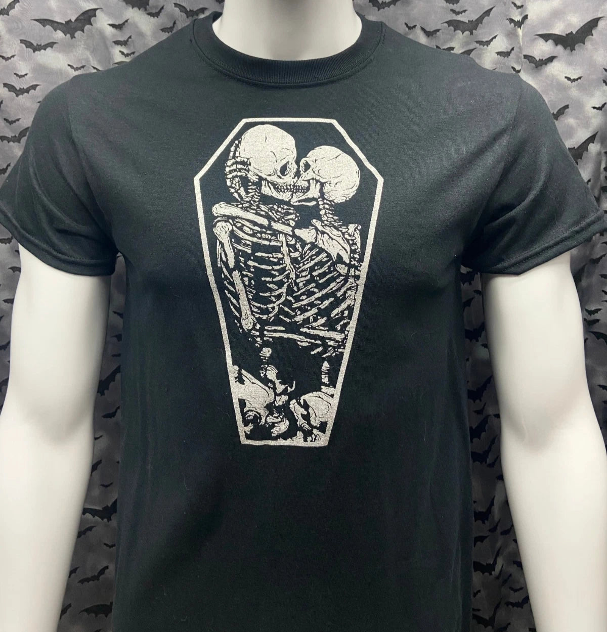 Gothic Skeletons in Coffin T-Shirt Undead Deathrock Macabre Alt Clothing Unisex