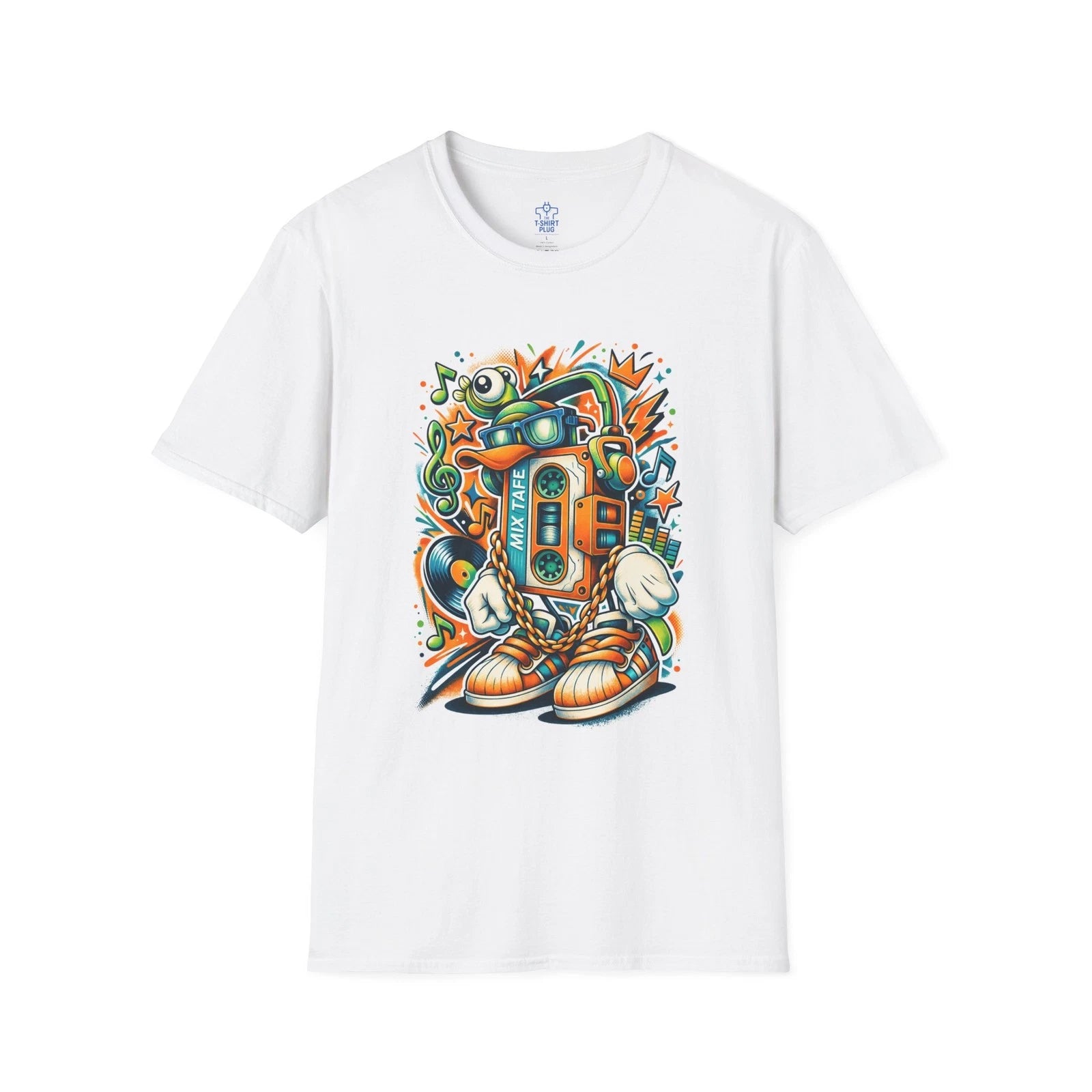 Vintage Cassette B-Boy with Gold Chain T-Shirt | Retro Hip Hop Tee