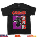 Courage the Cowardly Dog Red and Purple Frames Cartoon T-Shirt