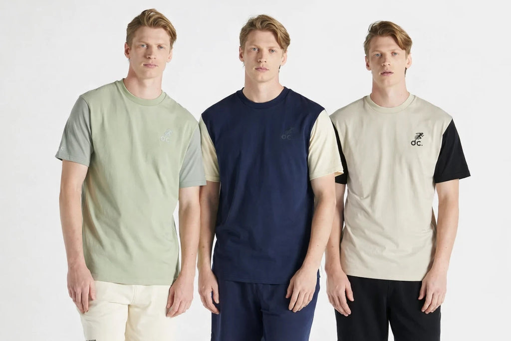 Mens T Shirt - Crew Neck Classic T Shirts for Men, Colour Block Cotton T-Shirt