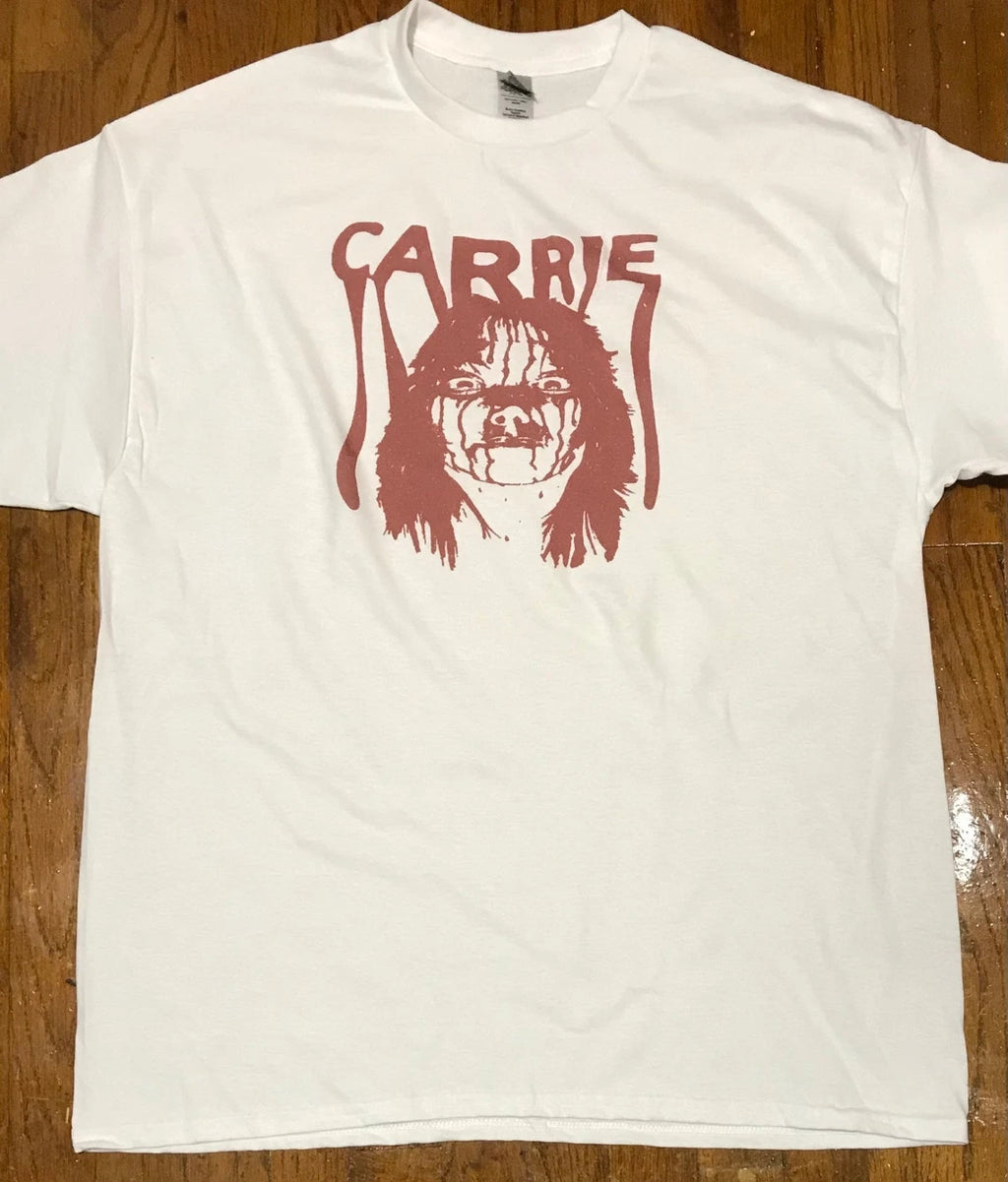 Carrie Horror Movie Stephen King white  t-shirt