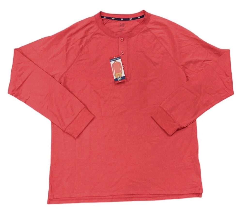 GAP Men's Long Sleeve Relaxed Fit Henley T-Shirt Size Medium M