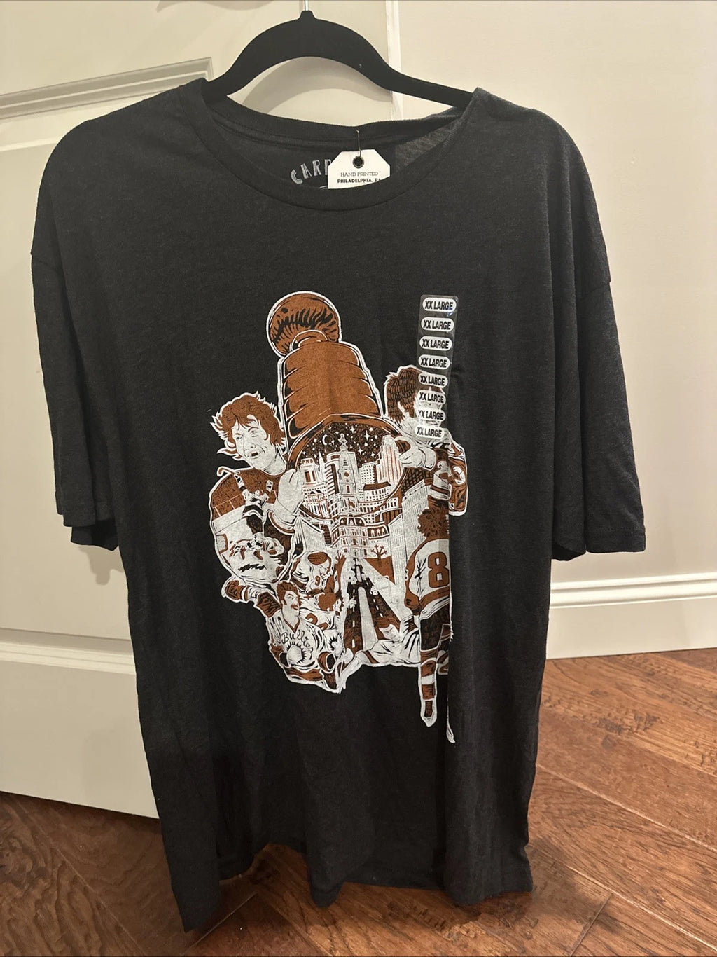 RARE First Run Paul Carpenter Art Broad Street Bullies Flyers SS T-Shirt 2XL