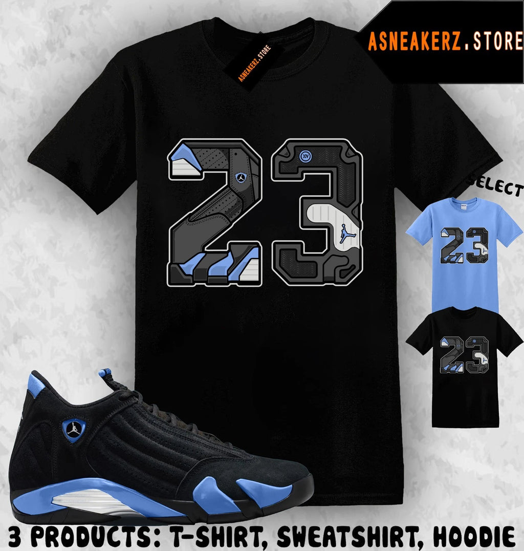 Shirt Matching AJ 14 Black University Blue 2026 To Match Sneaker Retro Number 23