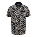 D555 PALMER- All Over Leaf Printed Polo Shirt For Men in Black, 2XL-8XL