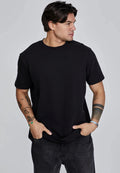 SikSilk Mens Black Filigree T-Shirt Medium