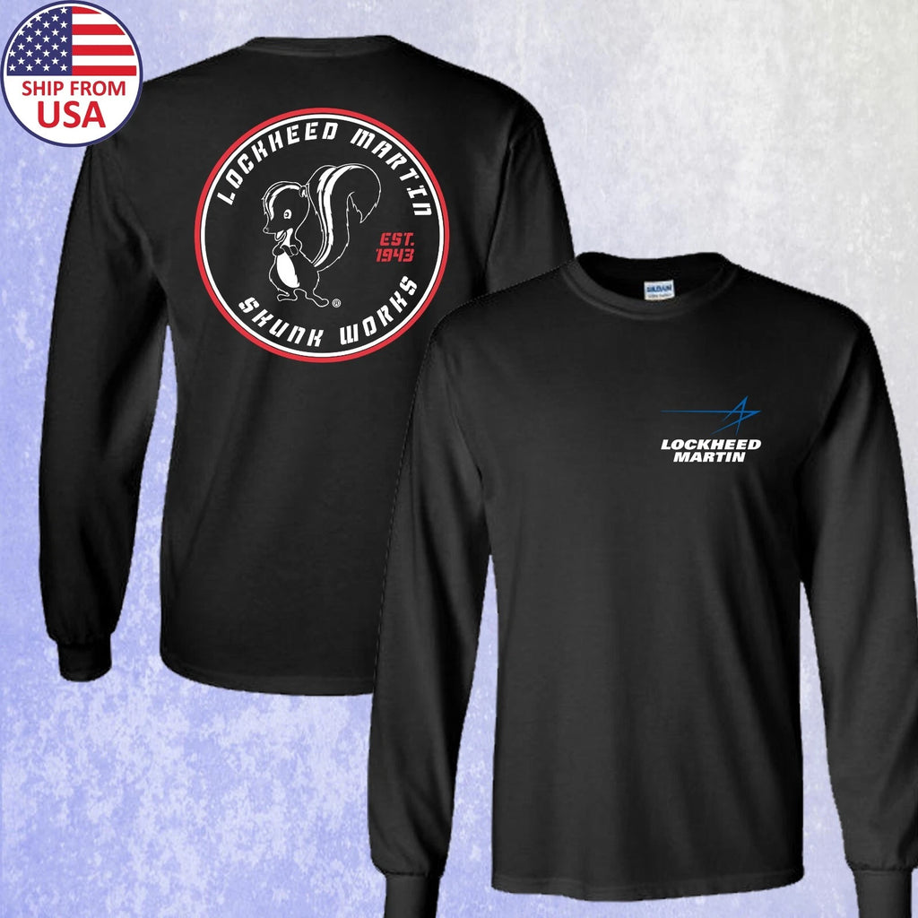 Lockheed Martin Skunk Long Sleeve Black Size S-2XL