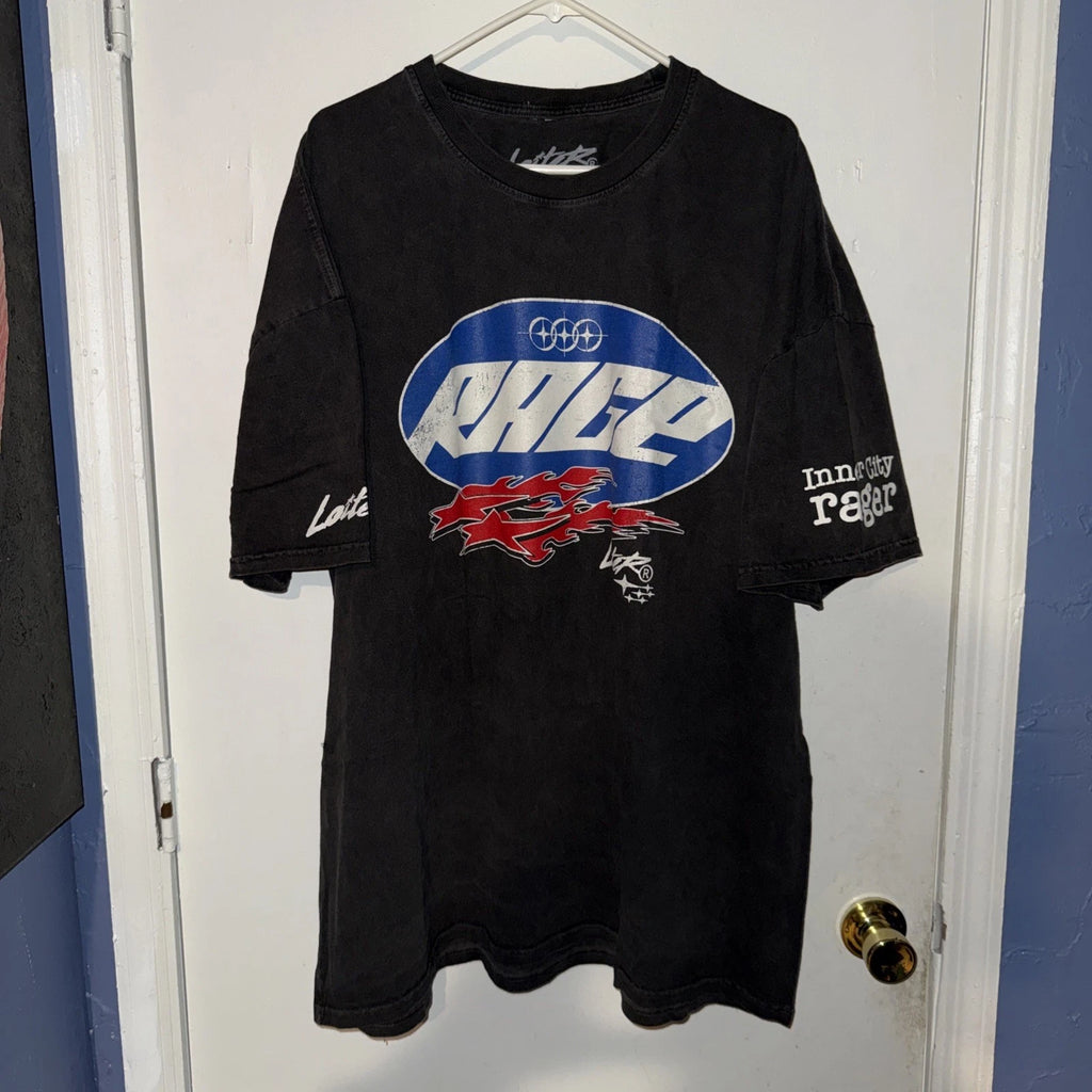Loiter “RAGE” Oversized Washed Black  Tee - Size 3XL