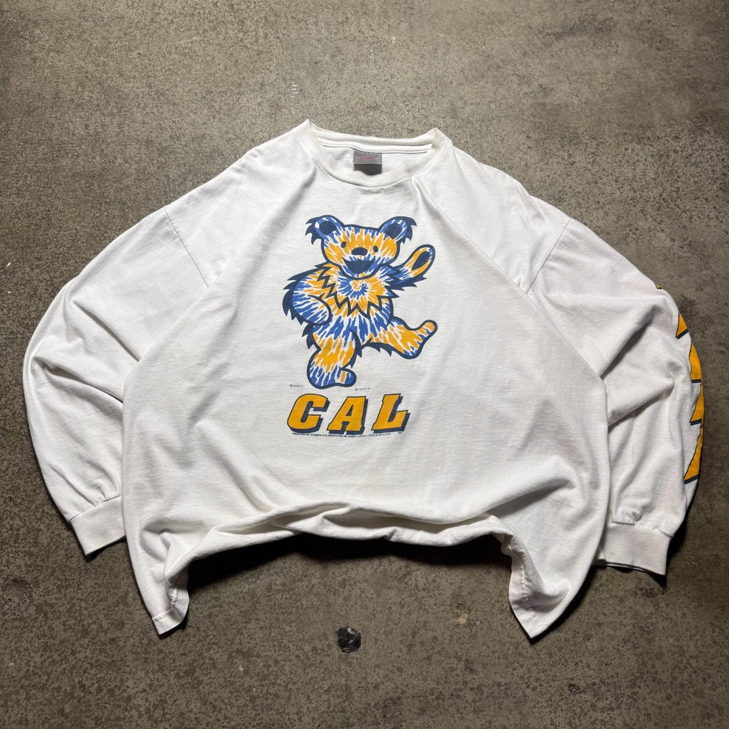 Vintage 1994 Grateful Dead Cal Berkley Bear Grail White Long Sleeve Shirt Sz XL