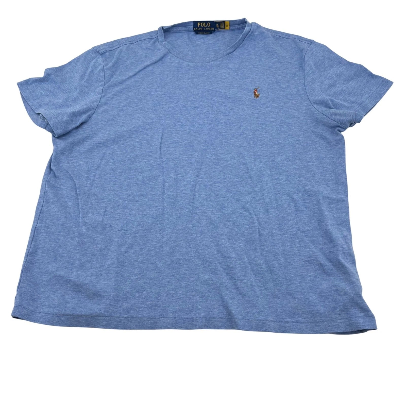 Polo Ralph Lauren Blue Crew Neck Custom Slim Fit T-Shirt XL 100% Cotton