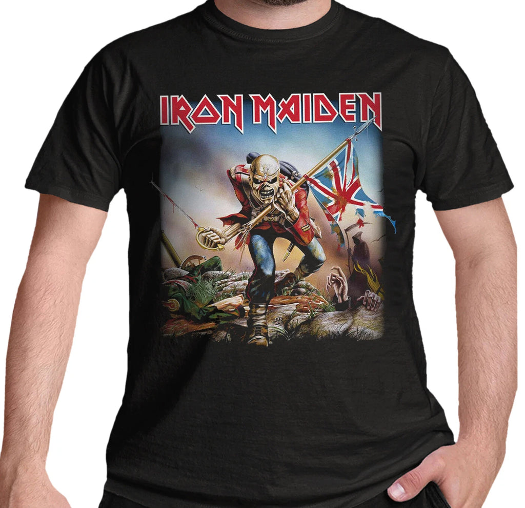 Official Iron Maiden T Shirt The Trooper Black Heavy Metal Eddie New  S To XXL