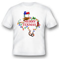 Merry Texmas Christmas Texas black or white tee
