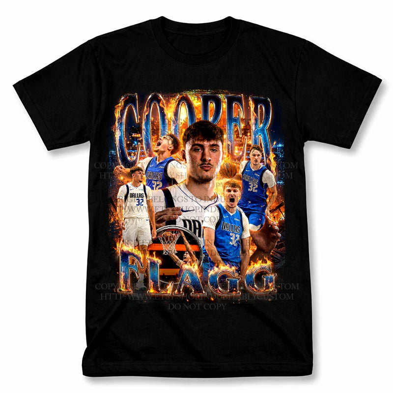 Cooper Flagg Dallas Mavericks Graphic T Shirt Vintage Style Basketball Fan Tee