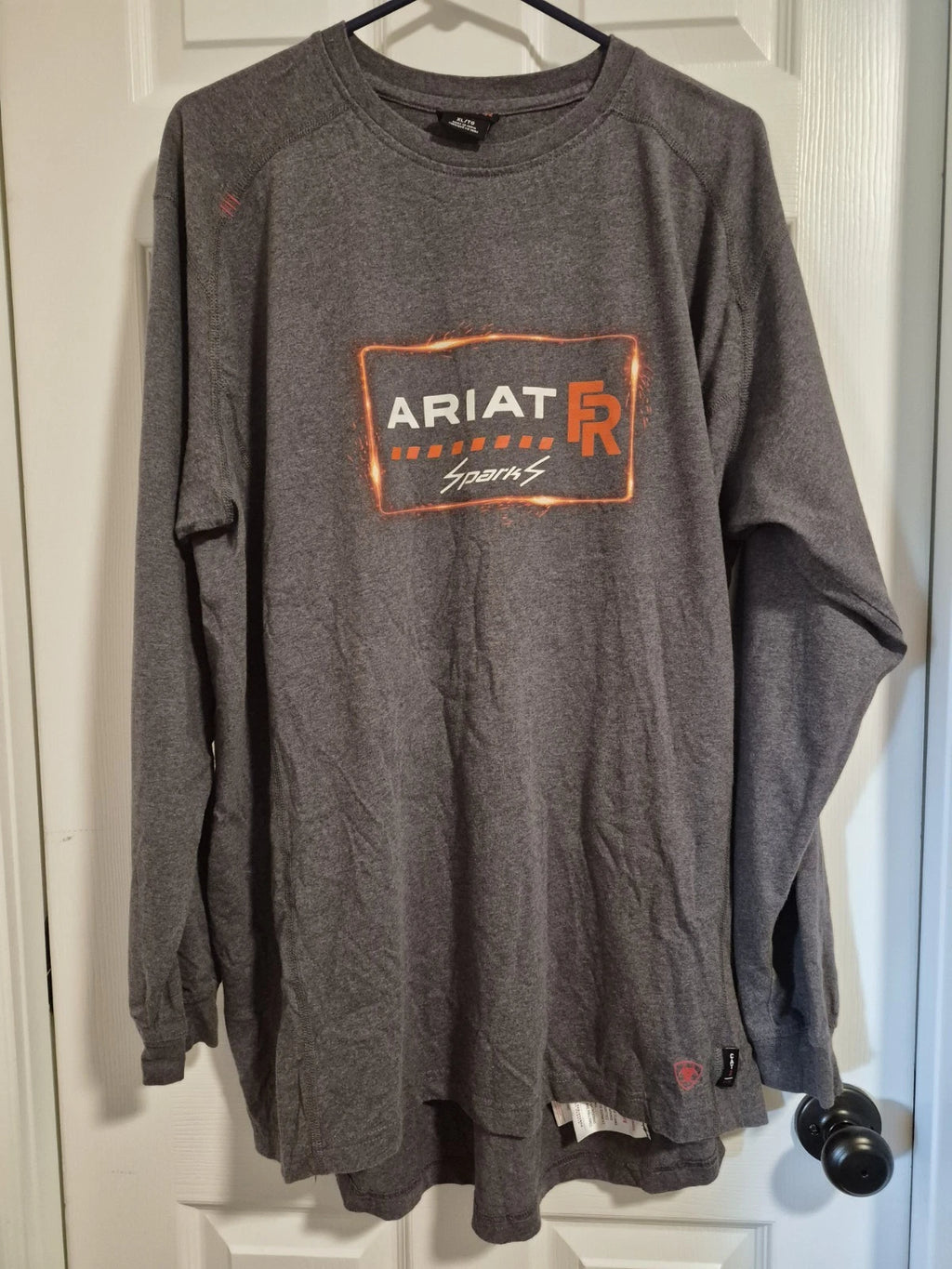 Ariat Sparks FR Shirt Men's XL Charcoal Feather Gray CAT 2 Long Sleeve Workwear