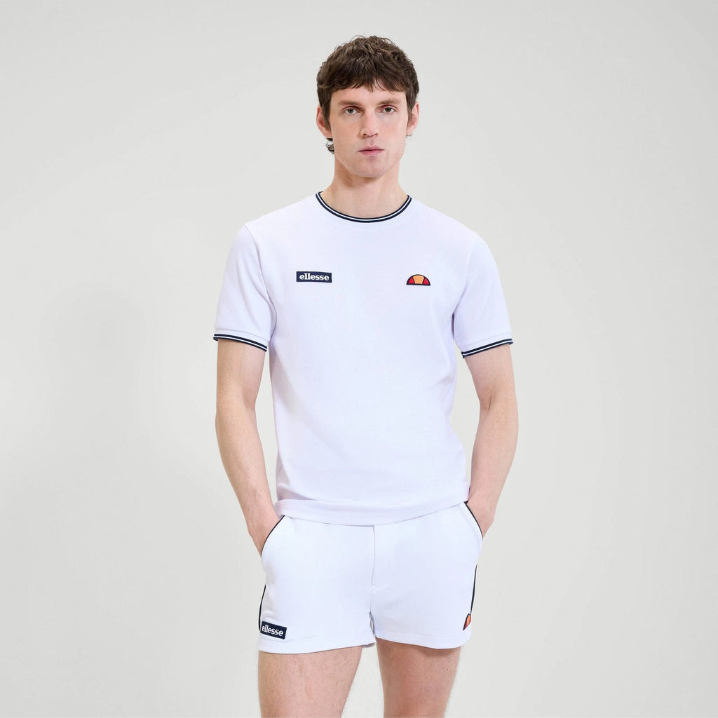 Ellesse Mens T-Shirt 'Live Forever' Belvider Retro Britpop Tee White