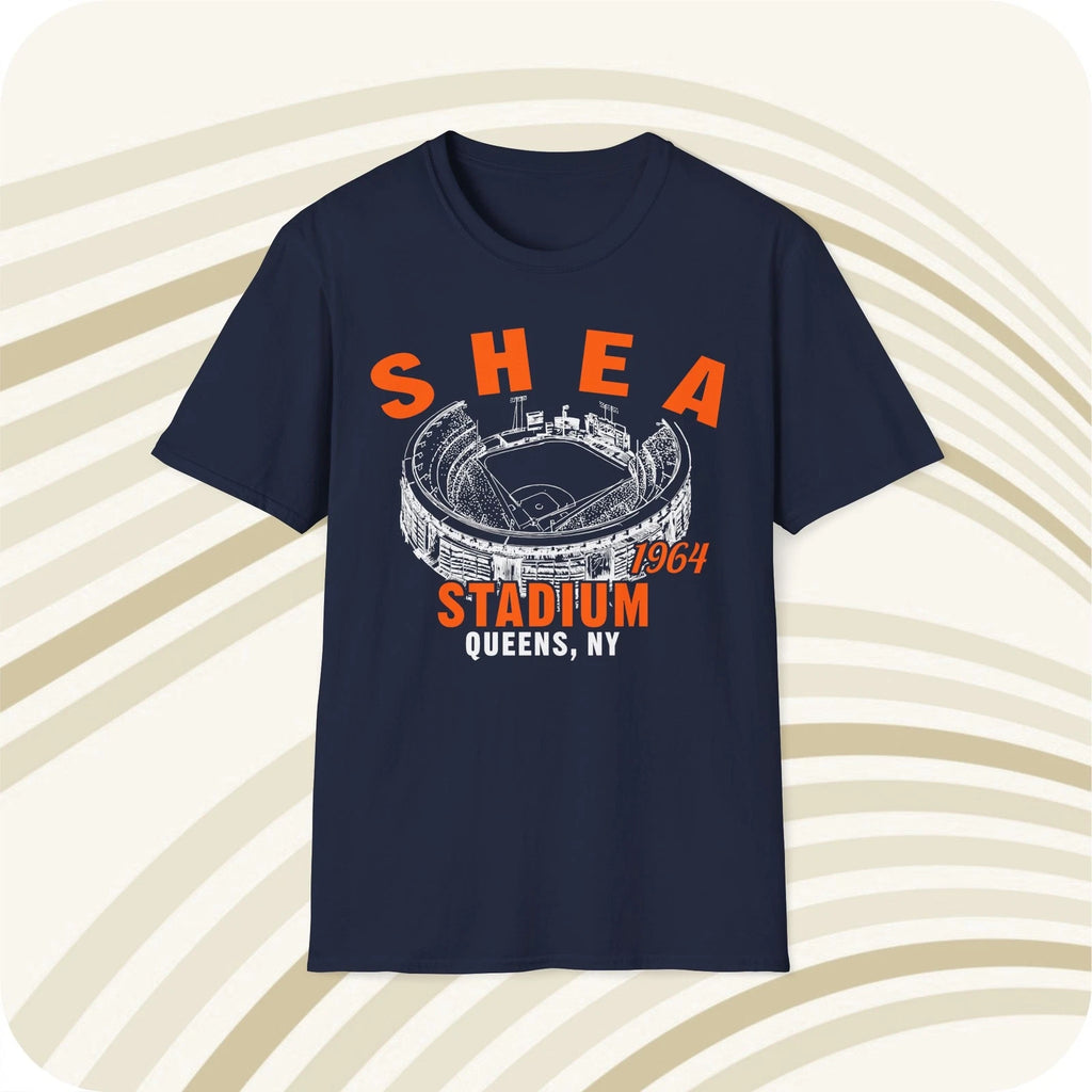 Throwbackmax Shea Stadium 1964 Classic Cut Baseball T-Shirt - New York Mets