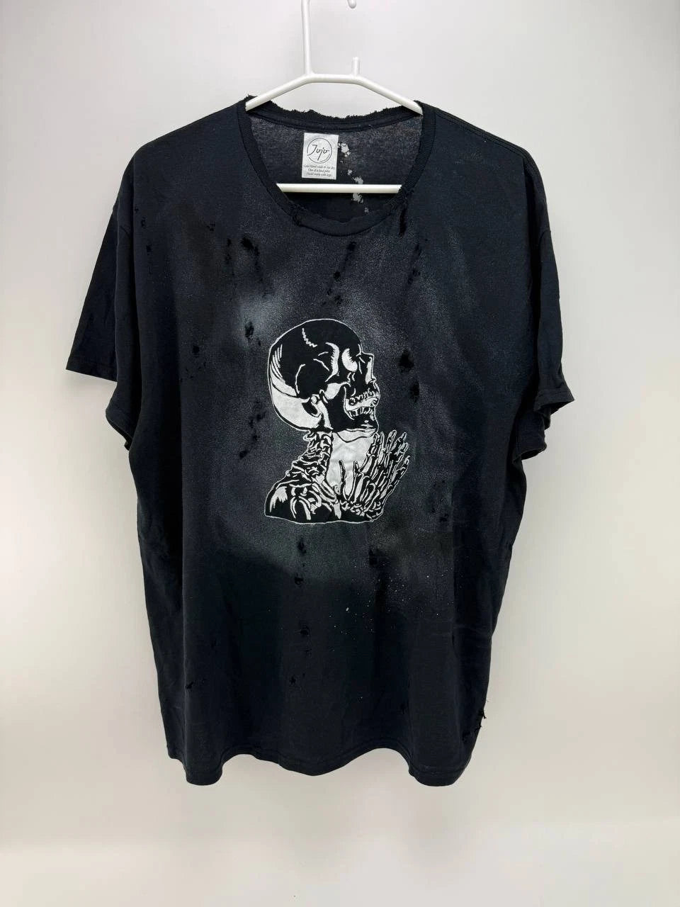 Jojo Custom Apparel Mens Black Skeleton Graphic Short Sleeve T-Shirt