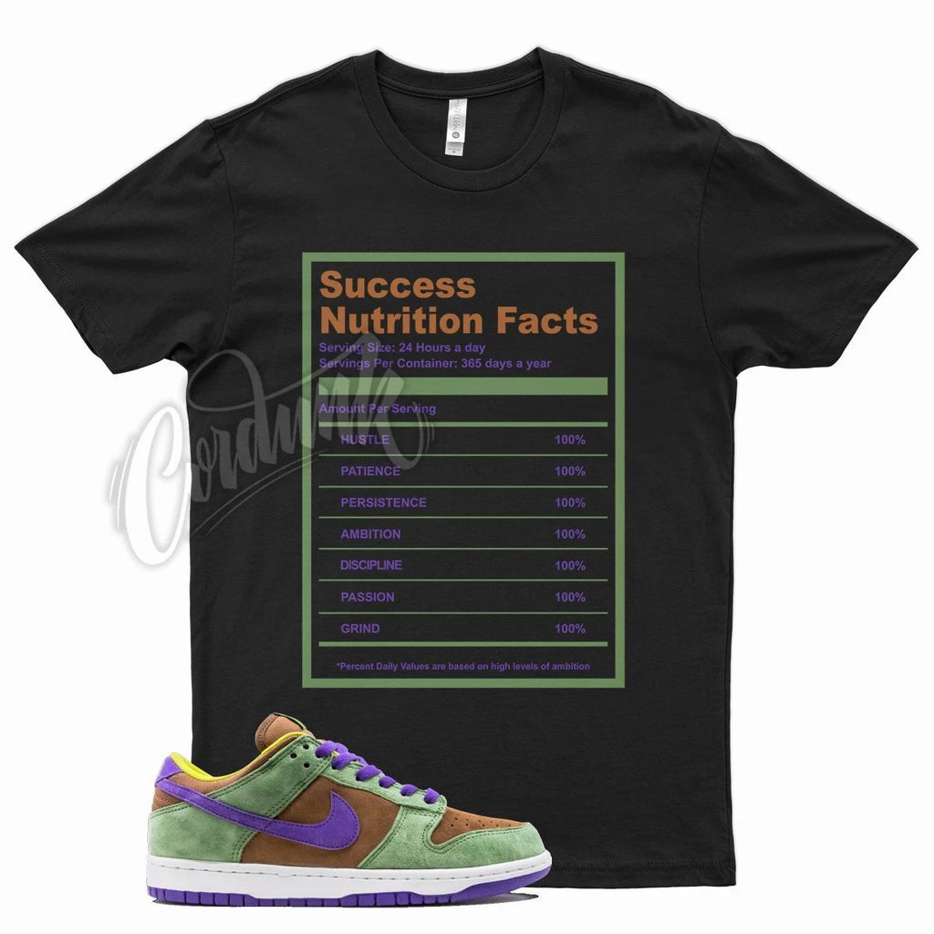 Black SUCCESS FACTS T Shirt to match N SB Dunk Low Veneer by Cordunk