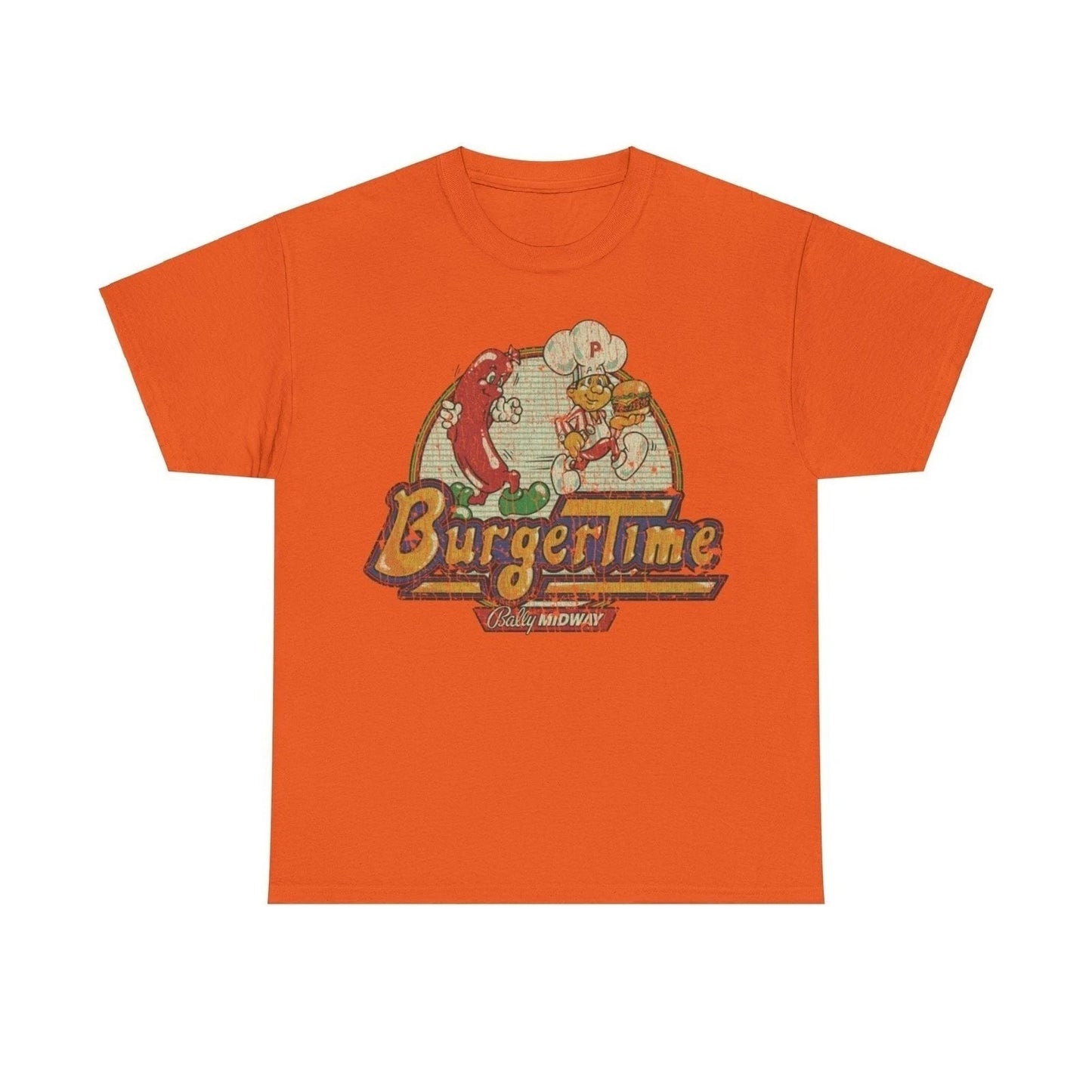 BurgerTime 1982 Video Game Distressed Print T-shirt