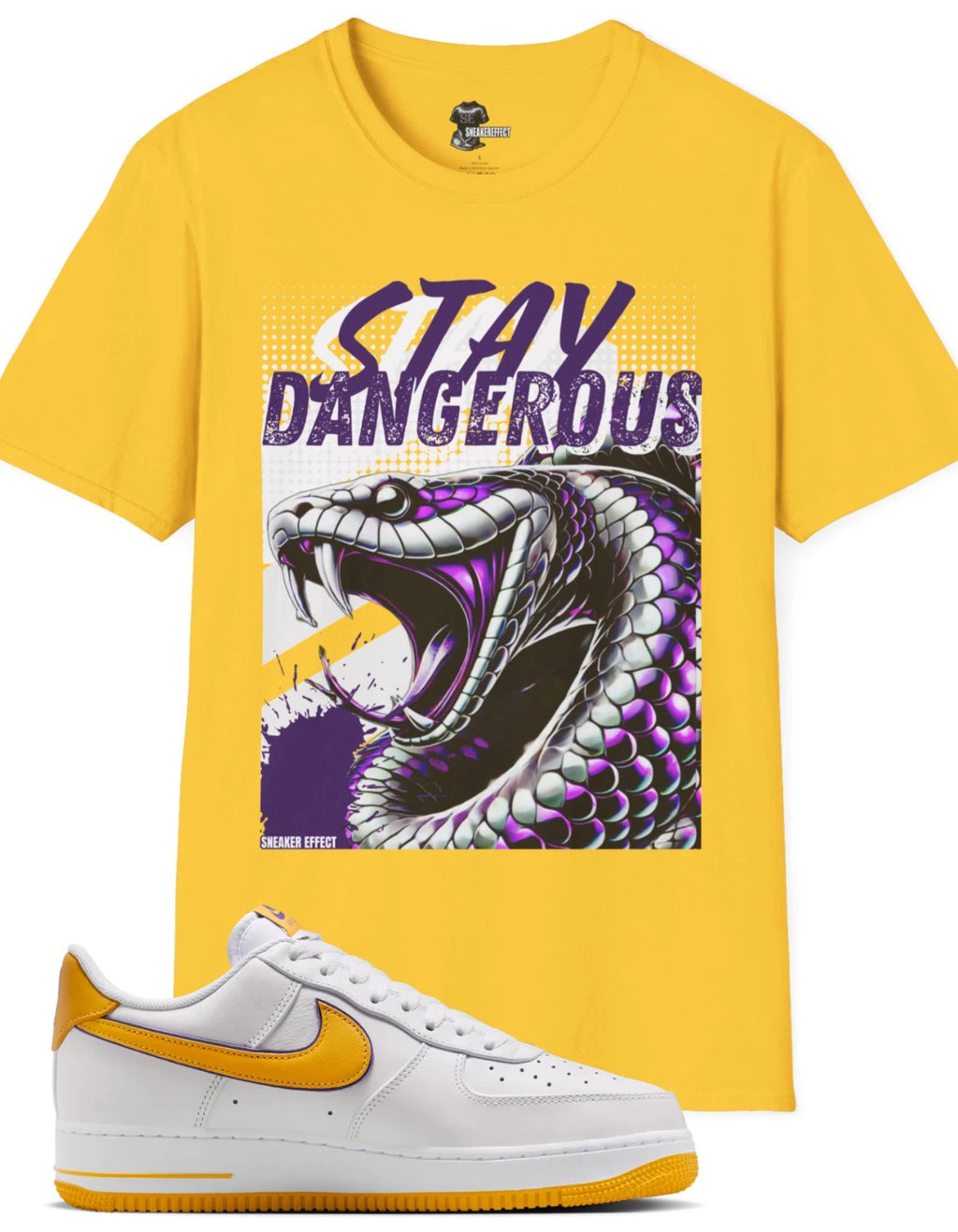 SNEAKER EFFECT SHIRT to match White  Kobe Low Air Force 1 Varsity Maize Purple
