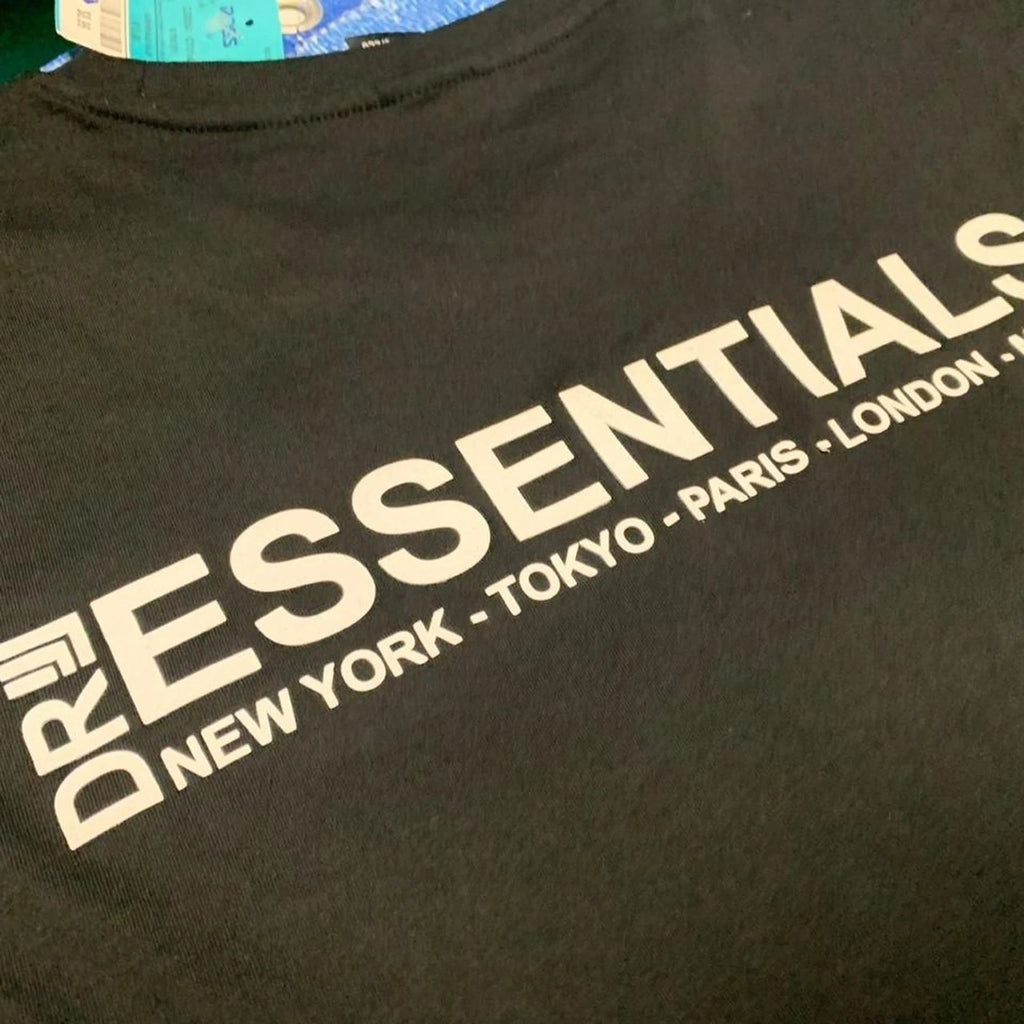 DRI ESSENTIALS Men's Black 2XL Cotton Jersey Short Sleeve Crew Neck Logo T-Shirt
