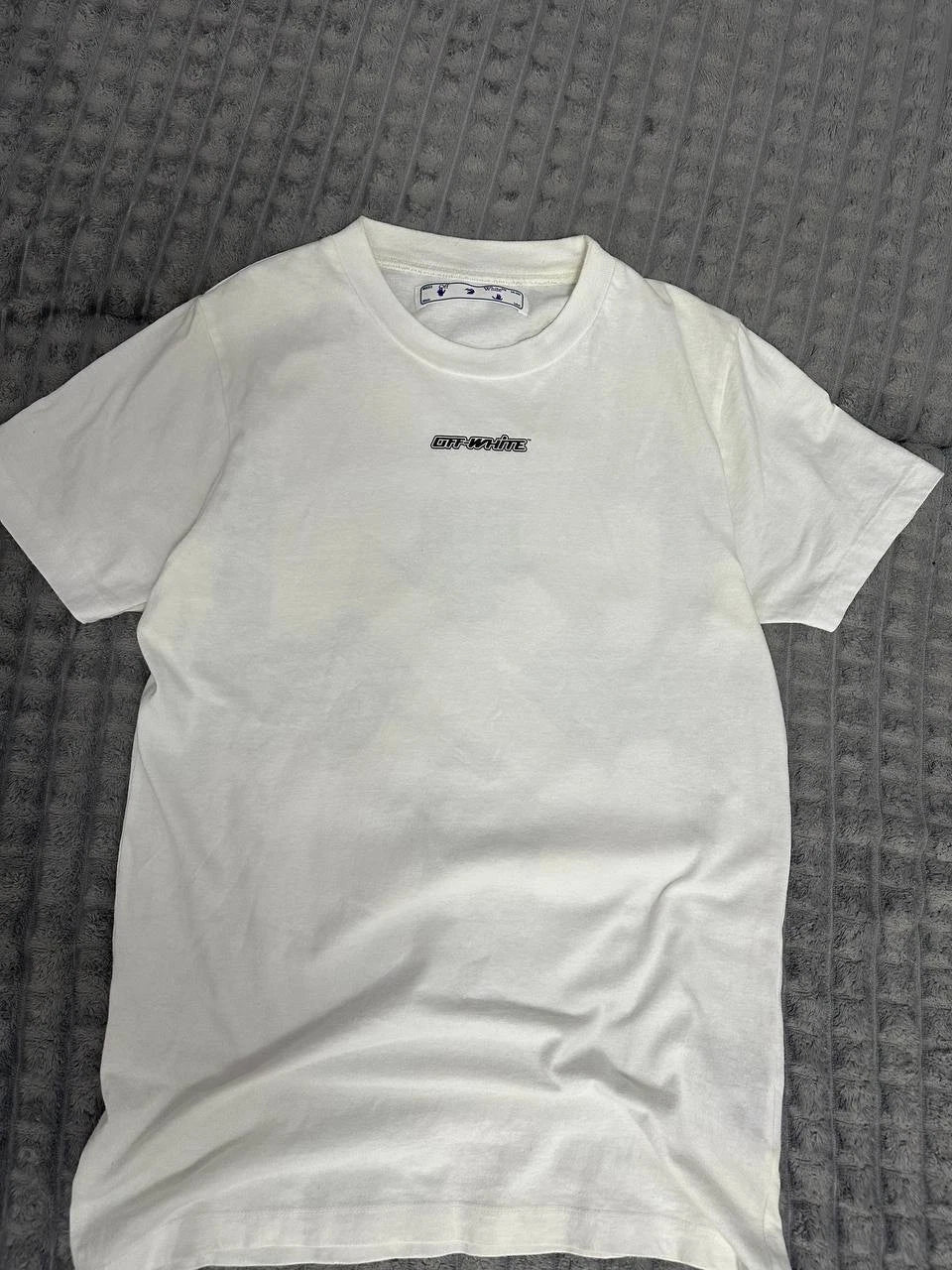 Off-White Acrylic Arrow Tee White Pink Back Logo Size S OMAA027E20JER005